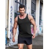image:imageCOOFANDY Mens 3 Pack Quick Dry Workout Tank Top Gym Muscle Tee Fitness Bodybuilding Sleeveless T ShirtStripe BlackWhiteGrey