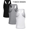 image:imageCOOFANDY Mens 3 Pack Tank Tops Gym Workout Shirt YBack Sleeveless Muscle Fitness Bodybuilding Tank Shirts01blackWhiteGray