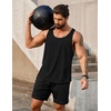 image:imageCOOFANDY Mens 3 Pack Tank Tops Gym Workout Shirt YBack Sleeveless Muscle Fitness Bodybuilding Tank ShirtsBlackGreenMedium Grey