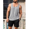 image:imageCOOFANDY Mens 3 Pack Tank Tops Gym Workout Shirt YBack Sleeveless Muscle Fitness Bodybuilding Tank ShirtsBlackGreenMedium Grey