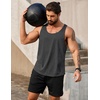image:imageCOOFANDY Mens 3 Pack Tank Tops Gym Workout Shirt YBack Sleeveless Muscle Fitness Bodybuilding Tank ShirtsBlackRedDark Gray