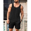 image:imageCOOFANDY Mens 3 Pack Tank Tops Gym Workout Shirt YBack Sleeveless Muscle Fitness Bodybuilding Tank ShirtsBlackRedDark Gray