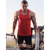 image:imageCOOFANDY Mens 3 Pack Tank Tops Gym Workout Shirt YBack Sleeveless Muscle Fitness Bodybuilding Tank ShirtsBlackRedDark Gray