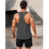image:imageCOOFANDY Mens 3 Pack Tank Tops Gym Workout Shirt YBack Sleeveless Muscle Fitness Bodybuilding Tank ShirtsBlackRedDark Gray