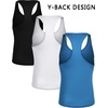 image:imageCOOFANDY Mens 3 Pack Tank Tops Gym Workout Shirt YBack Sleeveless Muscle Fitness Bodybuilding Tank ShirtsBlackWhiteBlue