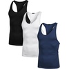 image:imageCOOFANDY Mens 3 Pack Tank Tops Gym Workout Shirt YBack Sleeveless Muscle Fitness Bodybuilding Tank ShirtsBlackWhiteNavy Blue