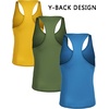 image:imageCOOFANDY Mens 3 Pack Tank Tops Gym Workout Shirt YBack Sleeveless Muscle Fitness Bodybuilding Tank ShirtsBlueYellowArmy Green