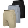 image:imageCOOFANDY Mens 3 Pack Workout Gym Shorts Mesh Athletic Shorts Lightweight Bodybuilding Training Short Pants with PocketsBlack  Gray  Khaki