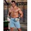 image:imageCOOFANDY Mens 3 Pack Workout Gym Shorts Mesh Athletic Shorts Lightweight Bodybuilding Training Short Pants with PocketsLight Blue