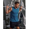 image:imageCOOFANDY Mens 3 Pack Workout Tank Tops Gym Muscle Tee Bodybuilding Fitness Sleeveless T ShirtsBlack FlagLight GreyPeacock Blue