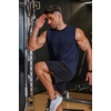 image:imageCOOFANDY Mens 3 Pack Workout Tank Tops Gym Muscle Tee Bodybuilding Fitness Sleeveless T ShirtsBlackLight GreyNavy Blue