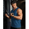 image:imageCOOFANDY Mens 3 Pack Workout Tank Tops Gym Sleeveless Shirts V Neck Bodybuilding Muscle Tee Shirt01blueDark GreyBlack