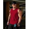image:imageCOOFANDY Mens 3 Pack Workout Tank Tops Gym Sleeveless Shirts V Neck Bodybuilding Muscle Tee ShirtBlueRedYellow