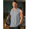 image:imageCOOFANDY Mens 3 Pack Workout Tank Tops Gym Sleeveless Shirts V Neck Bodybuilding Muscle Tee ShirtLight BlueWhiteMedium Grey