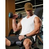 image:imageCOOFANDY Mens 3 Pack Workout Tank Tops Gym Sleeveless Shirts V Neck Bodybuilding Muscle Tee ShirtLight BlueWhiteMedium Grey