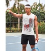 image:imageCOOFANDY Mens 3 Pack Workout Tank Tops Gym Sleeveless Shirts V Neck Bodybuilding Muscle Tee ShirtWhite Flag1 Pack