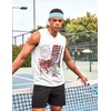 image:imageCOOFANDY Mens 3 Pack Workout Tank Tops Gym Sleeveless Shirts V Neck Bodybuilding Muscle Tee ShirtWhite Flag1 Pack