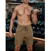 image:imageCOOFANDY Mens Athletic Running Shorts 7 Gym Workout Shorts Lightweight Drawstring Training Shorts with Zipper Pockets2 Pack BlackKhaki