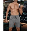 image:imageCOOFANDY Mens Athletic Running Shorts 7 Gym Workout Shorts Lightweight Drawstring Training Shorts with Zipper Pockets2 Pack BlackLight Grey