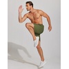 image:imageCOOFANDY Mens Athletic Running Shorts 7 Gym Workout Shorts Lightweight Drawstring Training Shorts with Zipper PocketsBlakArmy Green
