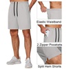 image:imageCOOFANDY Mens Athletic Running Shorts 7 Gym Workout Shorts Lightweight Drawstring Training Shorts with Zipper PocketsLight Grey1 Pack of 1