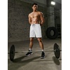 image:imageCOOFANDY Mens Athletic Shorts 7 Inch Quick Dry Stretch Lightweight Gym Workout Shorts with PocketsDark Greyno LiningWhite2 in 1