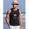 image:imageCOOFANDY Mens Beach Tank Tops Summer Cotton Sleeveless Graphic T Shirts Palm Tree Casual Vacation Muscle TankBlackcoconut Tree