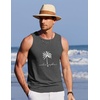 image:imageCOOFANDY Mens Beach Tank Tops Summer Cotton Sleeveless Graphic T Shirts Palm Tree Casual Vacation Muscle TankDark Greycoconut Tree