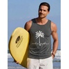 image:imageCOOFANDY Mens Beach Tank Tops Summer Cotton Sleeveless Graphic T Shirts Palm Tree Casual Vacation Muscle TankDark Greycoconut Tree