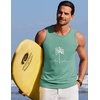 image:imageCOOFANDY Mens Beach Tank Tops Summer Cotton Sleeveless Graphic T Shirts Palm Tree Casual Vacation Muscle TankGrey Greencoconut Tree