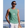 image:imageCOOFANDY Mens Beach Tank Tops Summer Cotton Sleeveless Graphic T Shirts Palm Tree Casual Vacation Muscle TankGrey Greencoconut Tree
