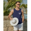 image:imageCOOFANDY Mens Beach Tank Tops Summer Cotton Sleeveless Graphic T Shirts Palm Tree Casual Vacation Muscle TankNavy Blue