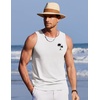 image:imageCOOFANDY Mens Beach Tank Tops Summer Cotton Sleeveless Graphic T Shirts Palm Tree Casual Vacation Muscle TankWhitecoconut Tree