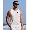 image:imageCOOFANDY Mens Beach Tank Tops Summer Cotton Sleeveless Graphic T Shirts Palm Tree Casual Vacation Muscle TankWhitecoconut Tree