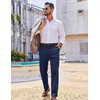 image:imageCOOFANDY Mens Casual Chinos Pants Classic Relaxed Fit Khaki Pants Wrinkle Free Stretch Dress PantsNavy Blue