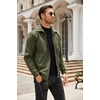 image:imageCOOFANDY Mens Casual Corduroy Jacket Lightweight Zip Up Vintage Jacket Collared Bomber JacketArmy Green