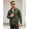 image:imageCOOFANDY Mens Casual Corduroy Jacket Lightweight Zip Up Vintage Jacket Collared Bomber JacketArmy Green