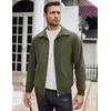 image:imageCOOFANDY Mens Casual Corduroy Jacket Lightweight Zip Up Vintage Jacket Collared Bomber JacketArmy Green