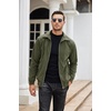 image:imageCOOFANDY Mens Casual Corduroy Jacket Lightweight Zip Up Vintage Jacket Collared Bomber JacketArmy Green