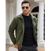 image:imageCOOFANDY Mens Casual Corduroy Jacket Lightweight Zip Up Vintage Jacket Collared Bomber JacketArmy Green