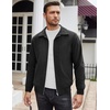 image:imageCOOFANDY Mens Casual Corduroy Jacket Lightweight Zip Up Vintage Jacket Collared Bomber JacketBlack