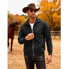 image:imageCOOFANDY Mens Casual Corduroy Jacket Lightweight Zip Up Vintage Jacket Collared Bomber JacketBlack