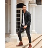 image:imageCOOFANDY Mens Casual Corduroy Jacket Lightweight Zip Up Vintage Jacket Collared Bomber JacketBlack
