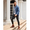 image:imageCOOFANDY Mens Casual Corduroy Jacket Lightweight Zip Up Vintage Jacket Collared Bomber JacketBlue