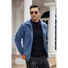 image:imageCOOFANDY Mens Casual Corduroy Jacket Lightweight Zip Up Vintage Jacket Collared Bomber JacketBlue
