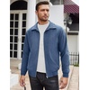 image:imageCOOFANDY Mens Casual Corduroy Jacket Lightweight Zip Up Vintage Jacket Collared Bomber JacketBlue