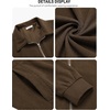 image:imageCOOFANDY Mens Casual Corduroy Jacket Lightweight Zip Up Vintage Jacket Collared Bomber JacketBrown