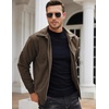 image:imageCOOFANDY Mens Casual Corduroy Jacket Lightweight Zip Up Vintage Jacket Collared Bomber JacketBrown