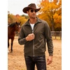 image:imageCOOFANDY Mens Casual Corduroy Jacket Lightweight Zip Up Vintage Jacket Collared Bomber JacketBrown