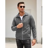 image:imageCOOFANDY Mens Casual Corduroy Jacket Lightweight Zip Up Vintage Jacket Collared Bomber JacketDark Grey